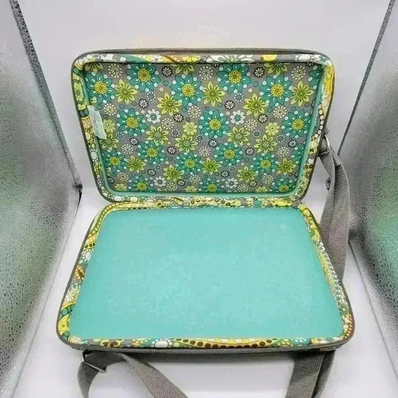 Vera Bradley Retired Lemon Parfait Turquoise Paisley Mini Computer, Crossbody! - Picture 12 of 14